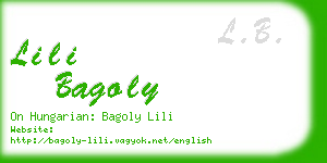 lili bagoly business card